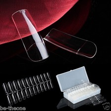 500pcs Clear Fake False Nails Long Square Half Full Coverage Gel Nail Art Tips