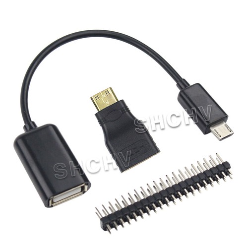 Raspberry Pi Zero 2 W Kit Board Case Heatsink Pin Header HDMI OTG Cable - Afbeelding 4 van 6