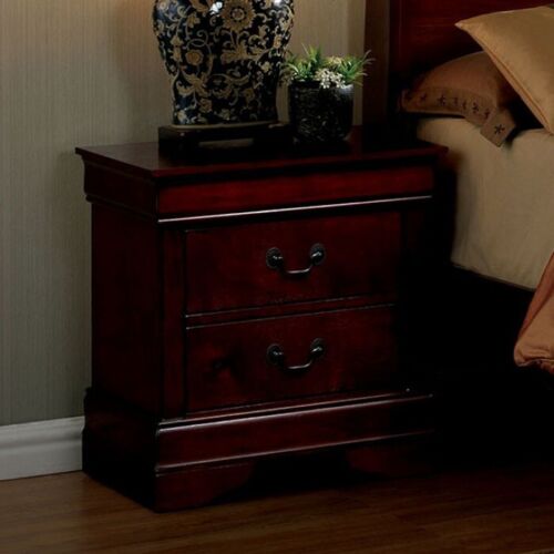 NEW 1pc Nightstand Cherry Finish Louis Philippe Solid wood English Dovetail Cons - Picture 3 of 9