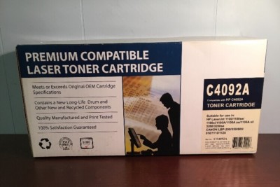 Premium Compatible Laser Toner Cartridge. C4092A Toner Cartridge. Un-opened.