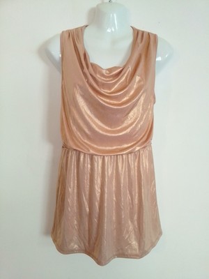 Bnwt Primark Atmosphere Sparkly Sleeveless Gold Tunic Size 10