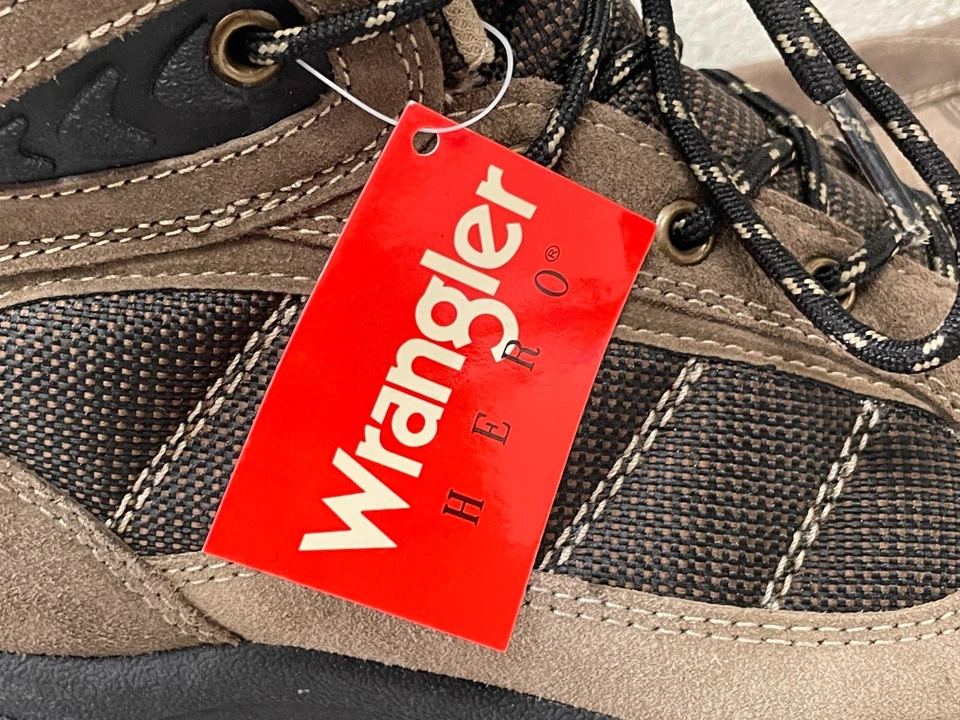 WRANGLER HERO Barranco Resistente Marrón Cuero Tela Senderismo Botas Niño EE. UU. 12 Foto 2 de 4