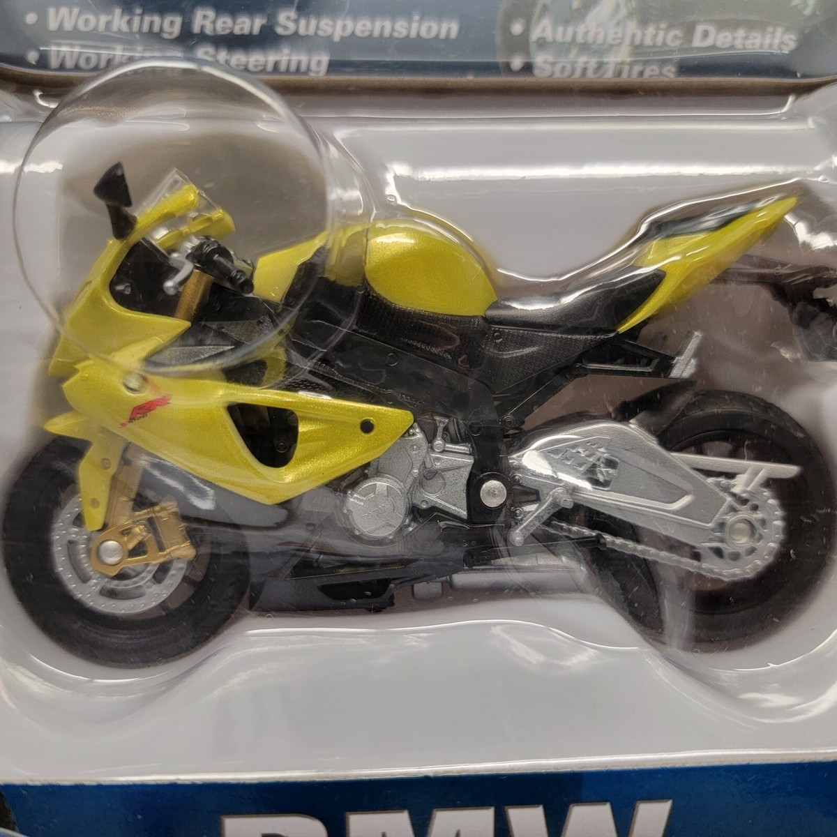 Modèle Réduit Moto BMW S1000RR 1:18 - Métal Die-cast, Environ 12cm, Avec Support, Neuve En Boîte - 3