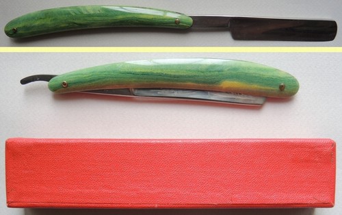 Cut Throat Straight RAZOR /old WORKER KOLKHOZNITSA STATUE Vintage USSR 1956 +Box - Imagen 5 de 5