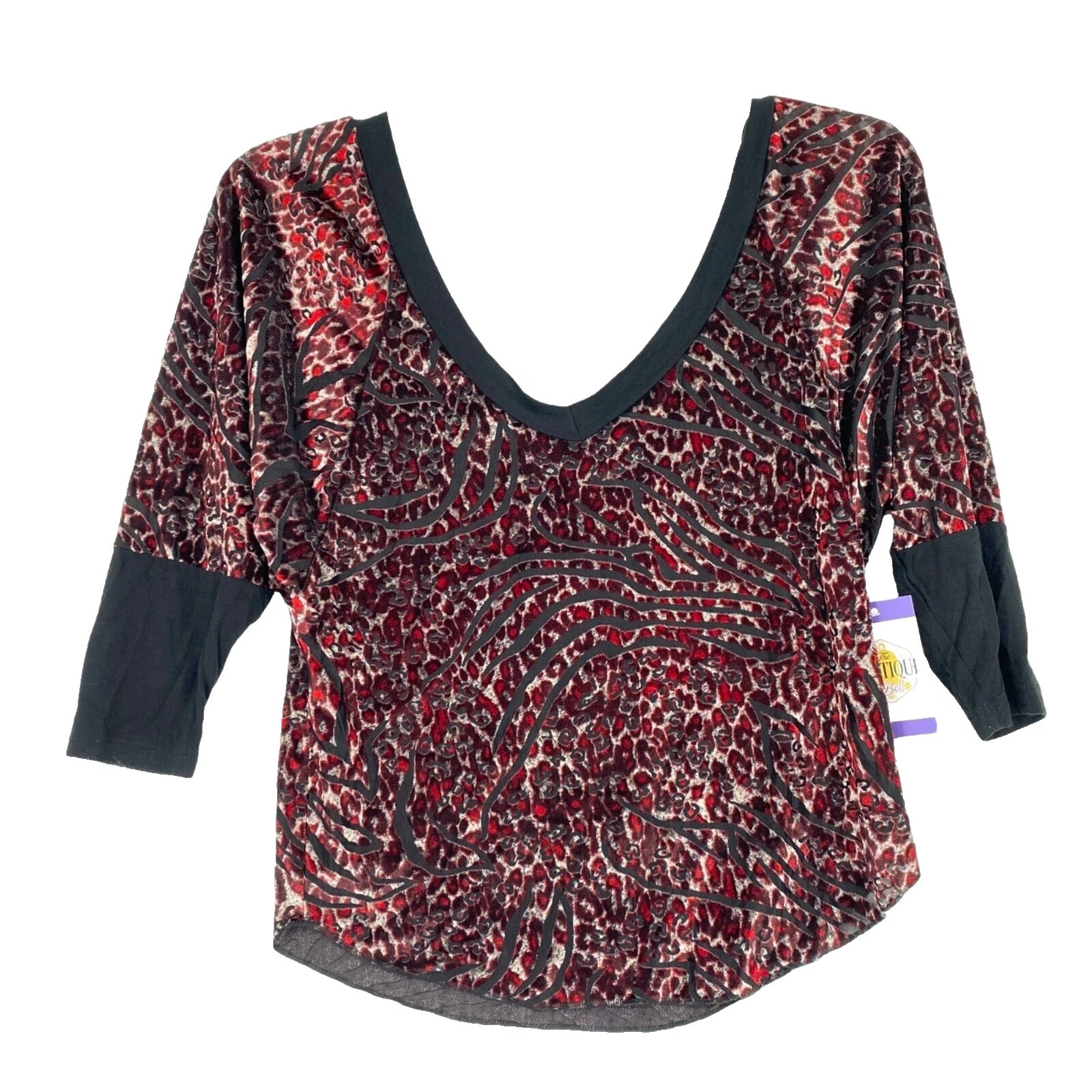 Buckle Polyester Animal Print Tops for Women