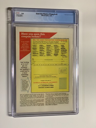 Master of Kung Fu 2 taglia gigante cgc 9,4 Wp 1974 011 - Foto 2 di 2