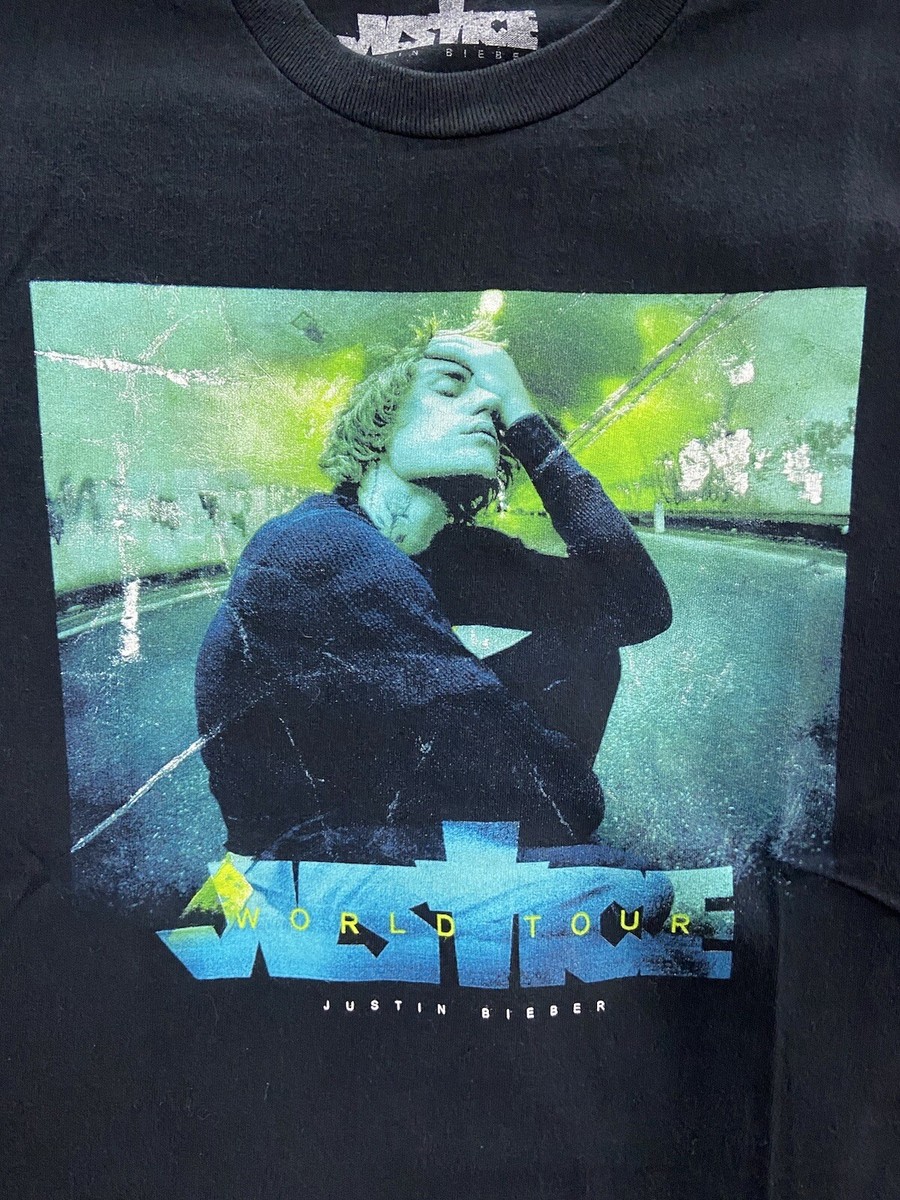 2022 Justin Bieber Justice World Tour T-Shirt Size S Black Concert