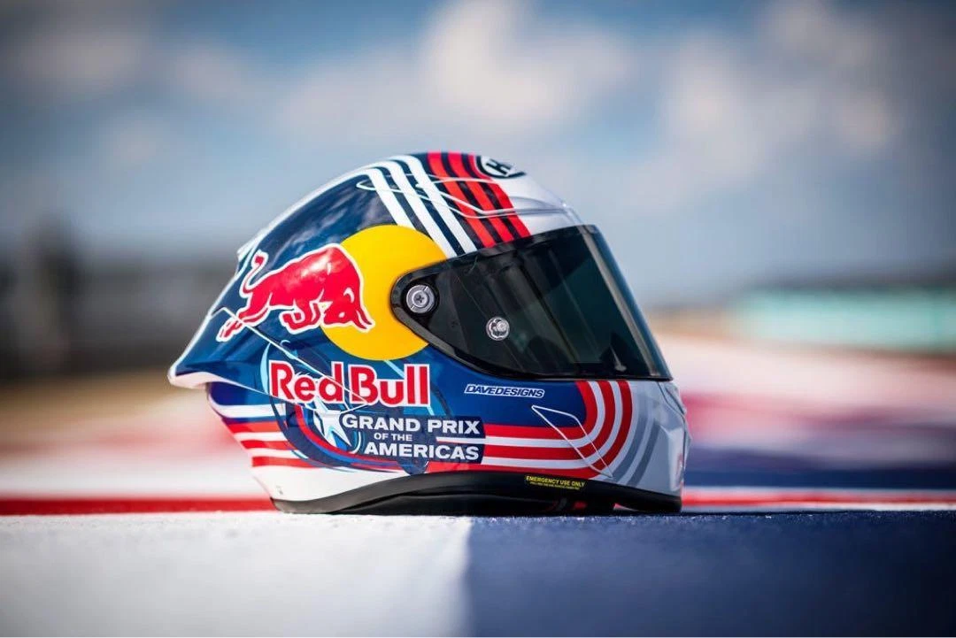 full face red bull helmet