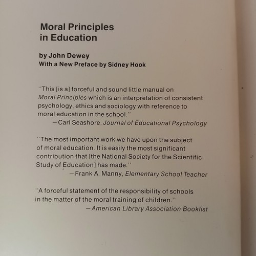 Moral Principles in Education Paperback by Dewey, John 1975 Philosophy Vtg  - Picture 5 of 8