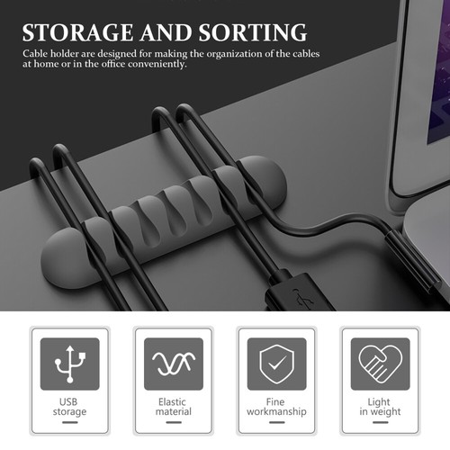 4 Pcs Wire Fixer Adhesive Cable Management Clips Organizer for Desk - Afbeelding 3 van 12
