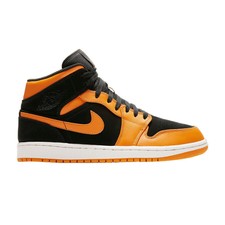 nike air jordan 1 retro mid black orange peel