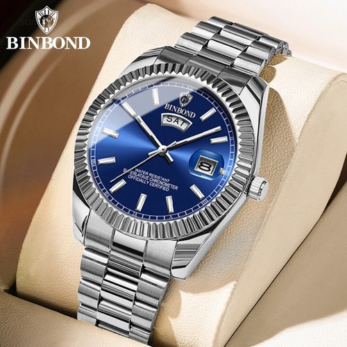 Men's Watch Quartz Watch Sport Quartz Men's Watches Stainless Steel Waterproof - Foto 3 di 30