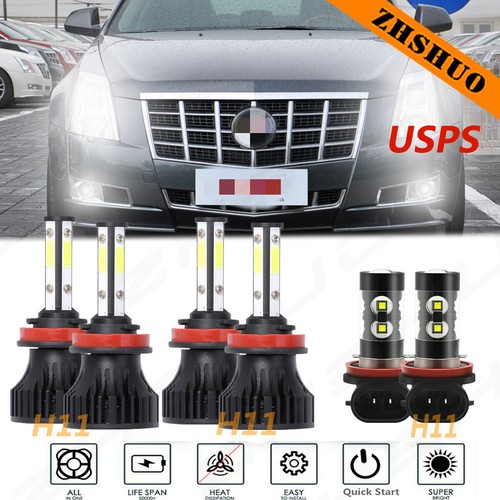 For 2008-2014 Cadillac CTS 6X Combo LED Headlight Hi/Lo + Fog Light Bulbs 6000K - Picture 1 of 12