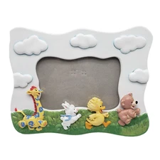 LITTLE SUZY'S ZOO Photo Frame Running Characters Baby Nursery Decor 4" x 6"