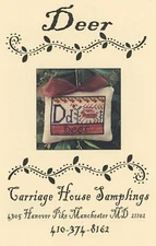Carriage House Samplings  Letter D Deer Ornament Counted Cross Stitch Pattern