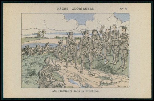 France glorious pages WWI ww1 war humor caricature propaganda c1915 postcard aa