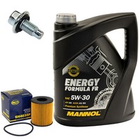 MotoröL Set 5W30 5 Liter + ÖLfilter SH 4035 P + Schraube FüR Ford Kuga II 2.0