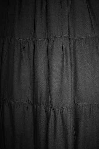 BeautyBatik Black Women Cotton BOHO Gypsy Long Maxi Tier Flare Skirt XL 18 - Picture 2 of 8