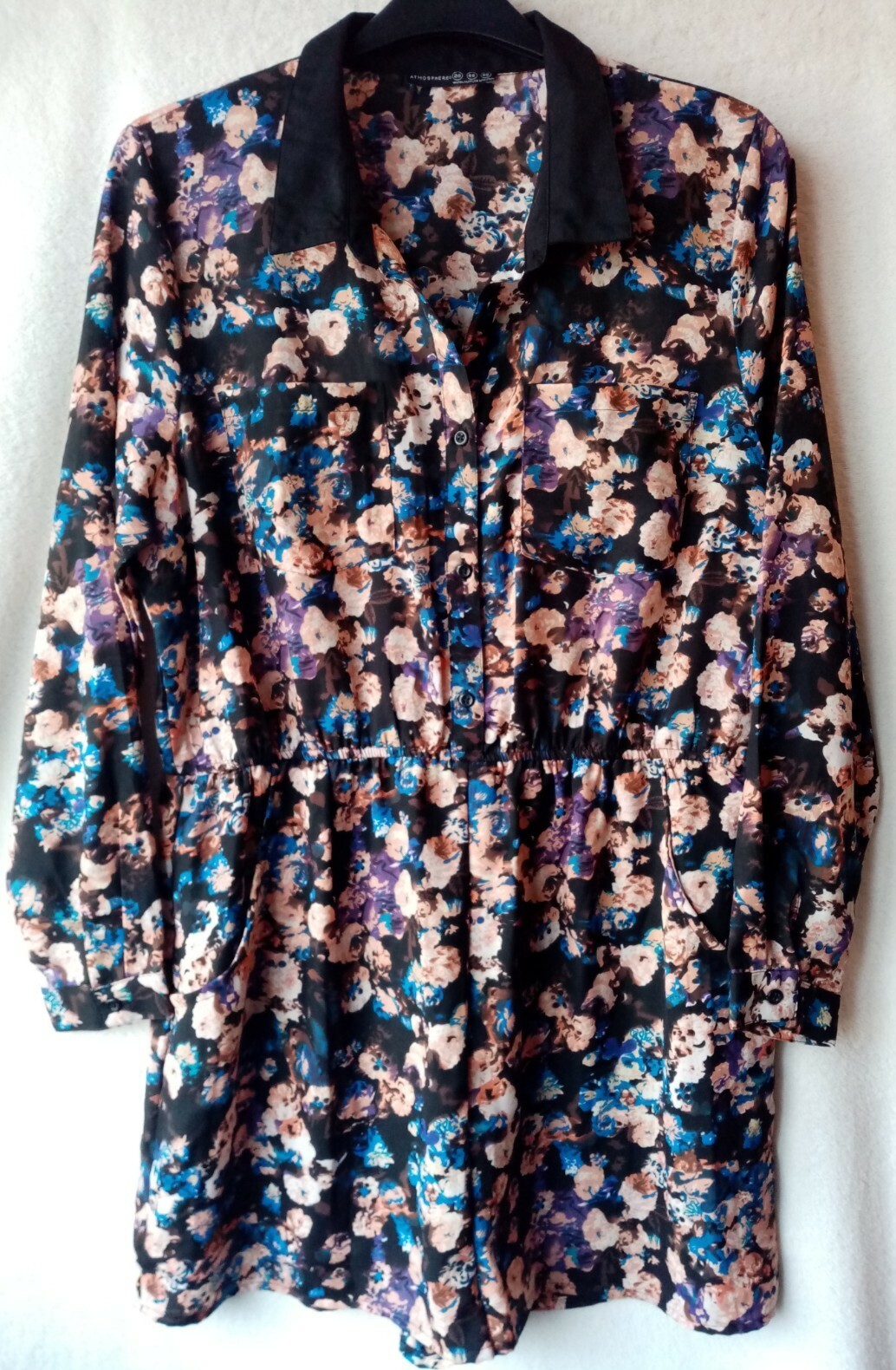 PRIMARK SIZE 20 FLORAL L/S PLAYSUIT SHORTS FULLY LINED VGC FREE P&P