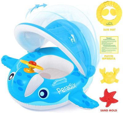 Peradix Baby Pool Float With Canopy Sunshade Whale Theme Infants Water Toys For Ebay