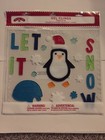 NEW LET IT SNOW Penguin Snowflakes Igloo window sticker Gel Clings 24 pcs LARGE!