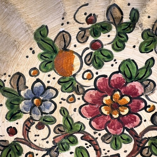 Vtg Cerbella Gubbio Ceramic Stoneware Pedestal Scalloped Fruit Bowl Floral Italy - Bild 13 von 19