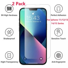 2X Tempered Glass Screen Protector For iPhone 15 Pro Max Mini 11 12 13 14