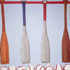 Bats & Balls, baseball scrapbook paper - It Takes Two RLS96