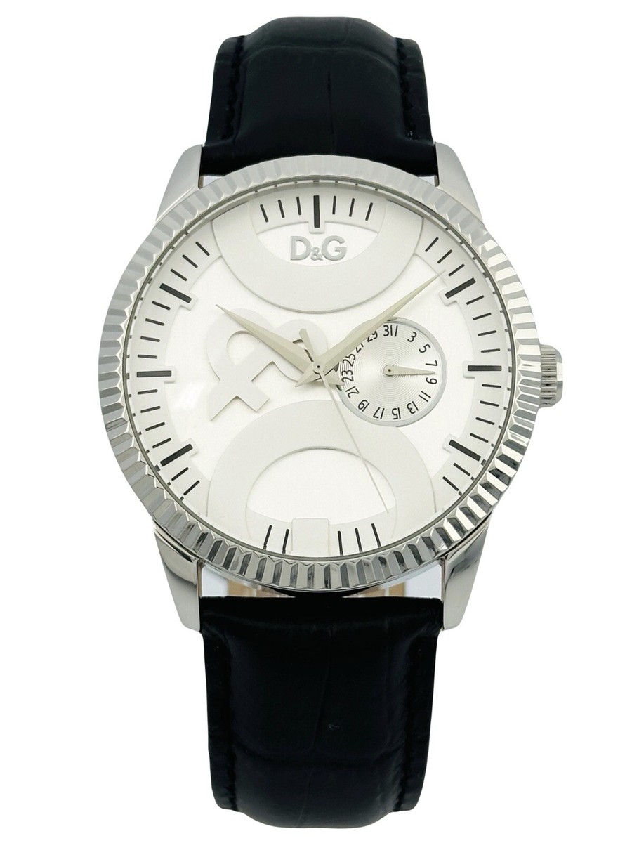 Dolce & Gabbana Twin Tip DW0695 Men's Classic sleek silver White