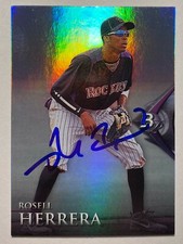Rosell Herrera Signed Bowman #BPP53 2014 Card Colorado Rockies Auto MLB RAD