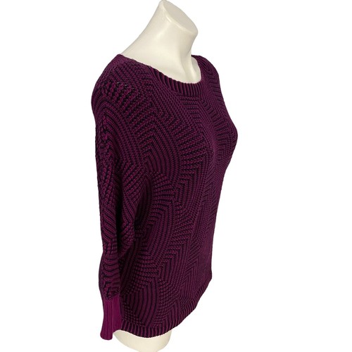 Dana Buchman Sweater Womens Large Purple Hi Low Knit Work Office Cozy Cabin - Picture 12 of 17
