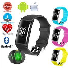SMART BRACCIALE BLUETOOTH SPORT FITNESS OROLOGIO DA POLSO MISURA PRESSIONE HEART