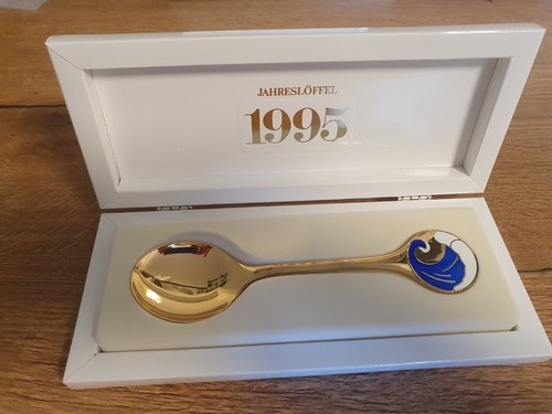 R&B Jahres/Lucialöffel 1995 „Welle“ Groß Silber 925 vergoldet | mit OVP