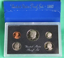 1983 United States Mint Annual 5 Coin Proof Set with Original Box