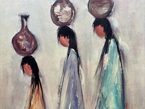 Ted Ettore De Grazia Hand Signed Lithograph Print Water Maidens Framed - Picture 8 of 11
