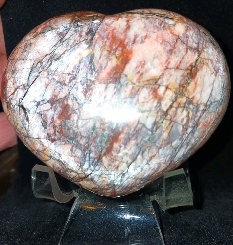 Feldspar Crystal Heart With Moonstone - Picture 9 of 10