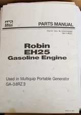 Robin Engine EH25 Parts Manual GA-3.6RZ3 Multiquip Generator, Spec. EH252YD2200