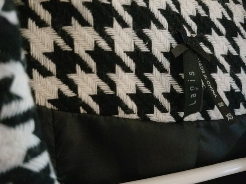 EUC XS houndstooth swing jacket coat blazer cropped rockabilly 50s Zara H&M Gap - Picture 8 of 12