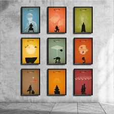 Set of 9 Star Wars Full Episode Minimalist Movie Posters Fan Art for MovieLovers