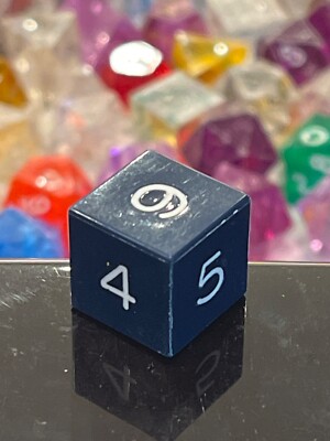 Early vintage Armory d6 opaque dark blue w/ fresh white rpg ad&d dice 123124@