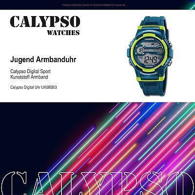 Calypso Jugend Uhr Digital K5808/3 PU Armbanduhr dunkelblau hellgrün  UK5808/3 | eBay