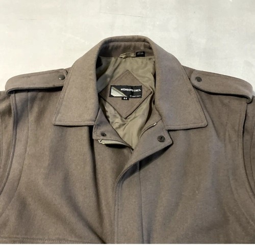 🚨🔥Vintage Members Only Jacket Wool Mens 44 Gray 80s Large Bomber Rare! EUC - Picture 8 of 11