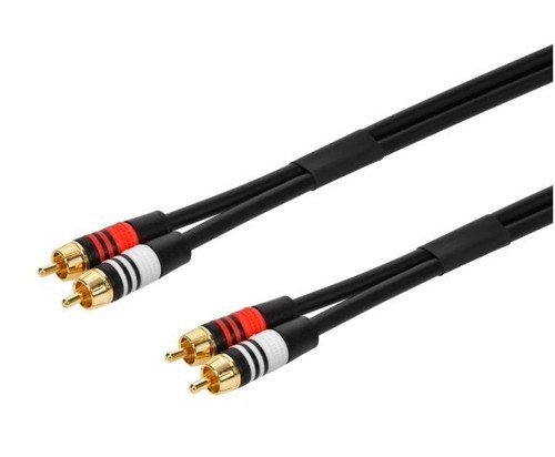 6' Premium 2 RCA Plug/2 RCA Plug M/M 22AWG Cable - Black - Monoprice 2864 - Picture 2 of 2