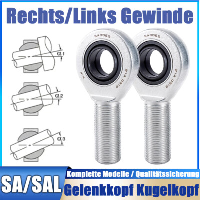 M5 M6 M8 M10 - M45 Gelenkkopf Uniballgelenk Kugelkopf Außen Rechts/Linksgewinde