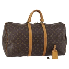 LOUIS VUITTON Monogram Keepall 55 Boston Bag M41424 LV Auth 142780