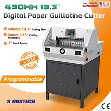 Digital 490mm 19.3" Paper Guillotine Cutter Stack Cutting Trimmer Programmable