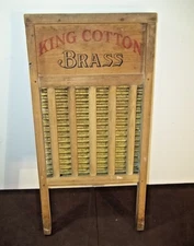 Antique King Cotton Brass Washboard