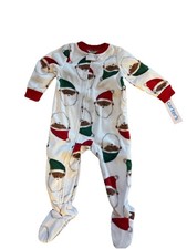 CARTER'S nwt Santa Claus Fleece Holiday Footed Pajamas Infant 12 Months NEW