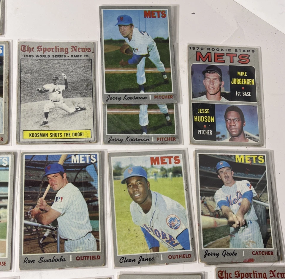Lote de béisbol 1970 Topps-35 NY Mets-Sporting News & WS-Seaver Ryan Hodges Foto 3 de 4