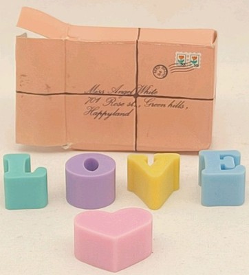 Vintage SEED LOVE Radiergummi Set Herz Buchstaben Japan Kawaii Schreibwaren selten